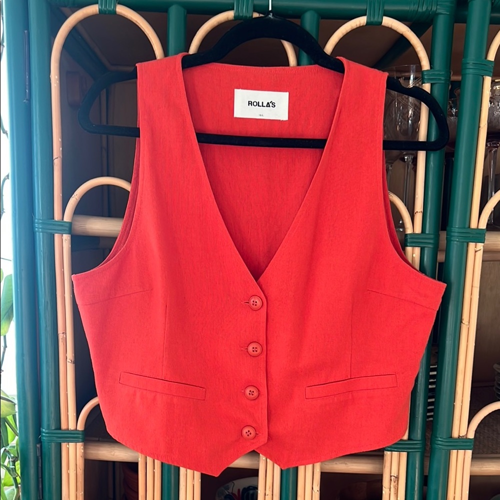 Rolla's Dallas linen Red Vest